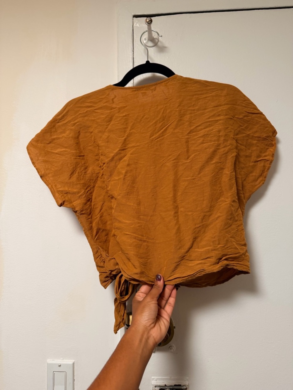 Madewell Rust Tie-Front V-Neck Blouse - Picture 2 of 3